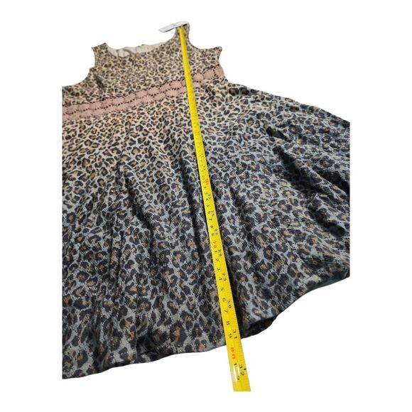 NWT Free People Ombre Leopard Animal Print Lace Fit Flare Mini Dress SZ 2 Brown - Picture 7 of 10